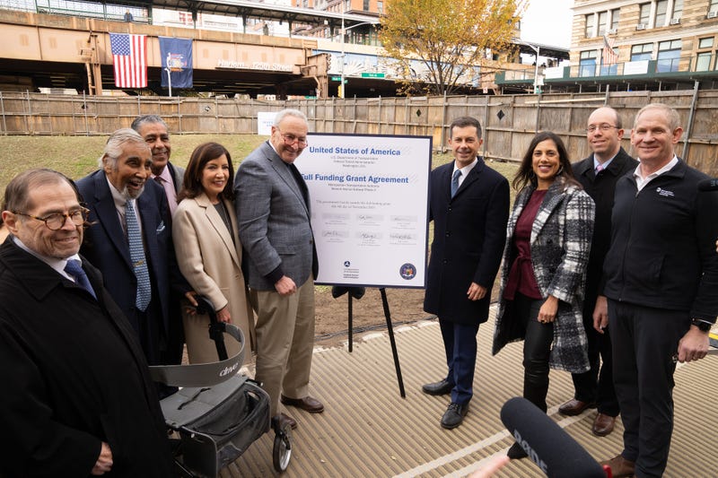 Officials signed the Full Funding Grant Agreement for Phase II of the Second Avenue subway extension plan Saturday.