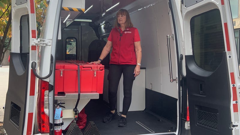 Mary Noll, an American Red Cross volunteer for 19 years, is on her way to North Carolina to maintain a fleet of the nonprofit's emergency response vehicles that are assisting Hurricane Helene victims.