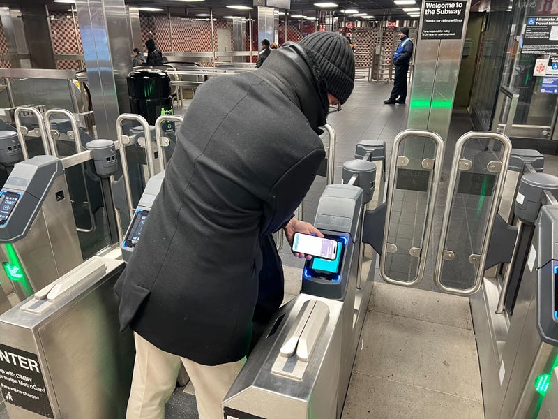 The gates are equipped with OMNY and MetroCard readers