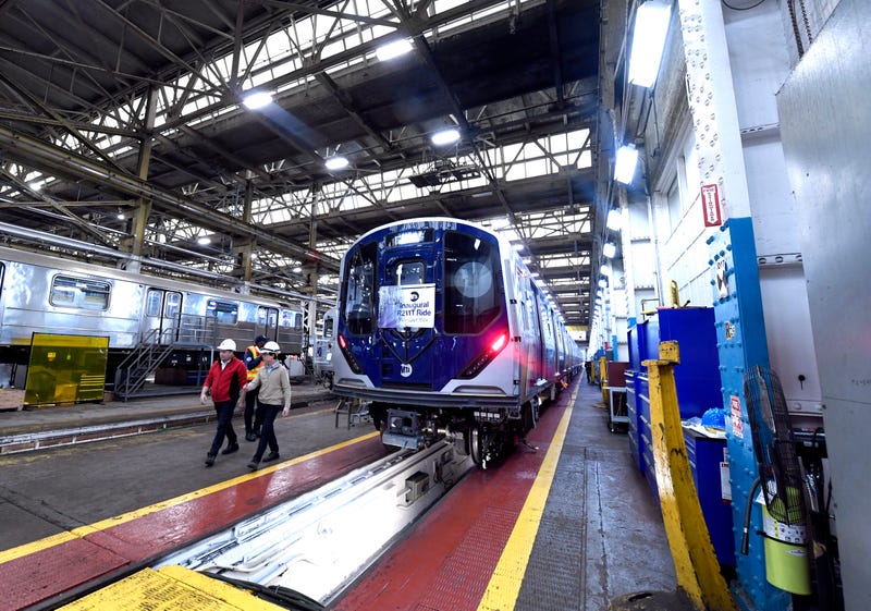Governor Kathy Hochul and MTA Chair & CEO Janno Lieber unveil and take an inaugural ride on the first R211T subway along the C line from the 207 St Yard on Thursday, Feb 1, 2024.