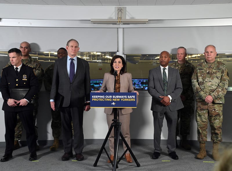 Governor Kathy Hochul and MTA Chair & CEO Janno Lieber make a subway safety announcement at the NYCT Rail Control Center (RCC) on Wednesday, March 6, 2024