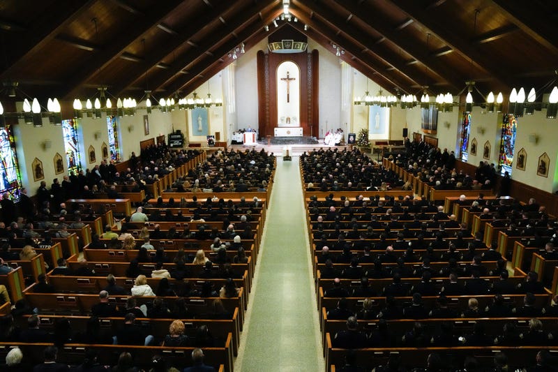 Funeral of fallen NYPD Officer Jonathan Diller at Saint Rose of Lima Roman Catholic Church in Massapequa on March 30, 2024.