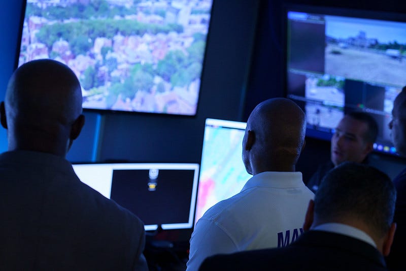 Mayor Eric Adams being briefed on the security preparations for the upcoming July 4 celebrations at One Police Plaza on Wednesday, July 3, 2024.