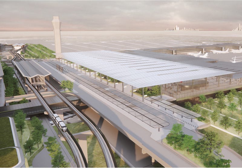 A rendering of the aerial view of the new long-term plan’s layout