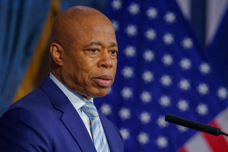 New York City Mayor Eric Adams holds an in-person media availability at City Hall on Tuesday, Nov. 12, 2024