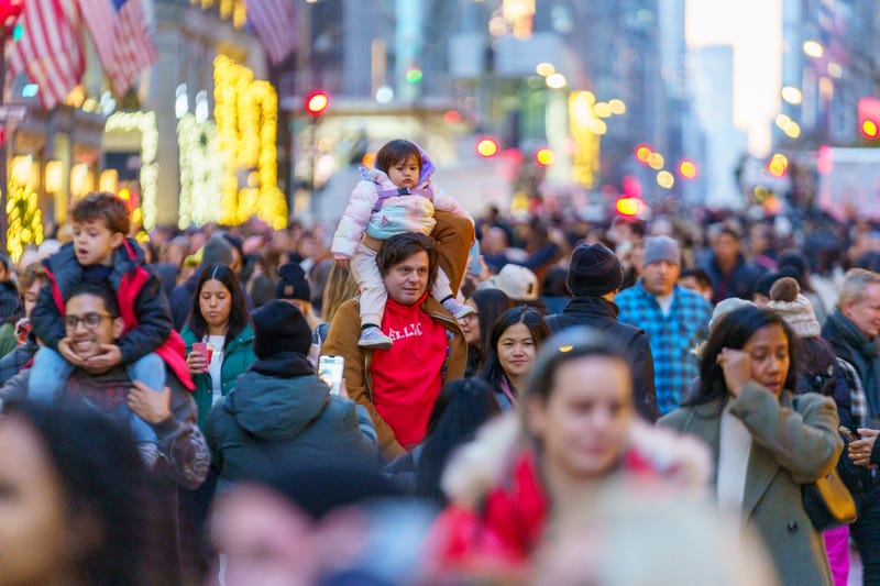 People take part in the 200th anniversary of Fifth Avenue event on Dec. 8, 2024