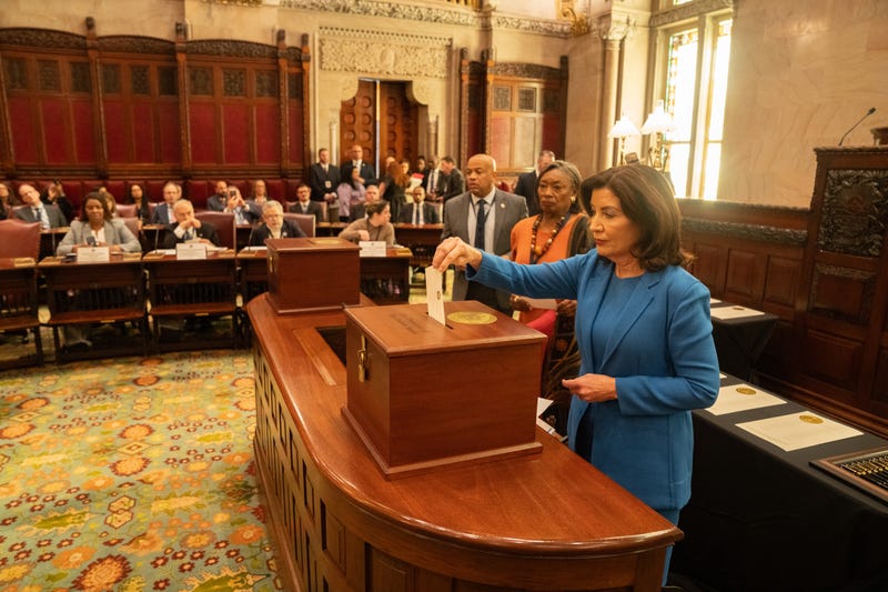 Gov. Kathy Hochul presides over Electoral College proceedings on Dec. 17, 2024.