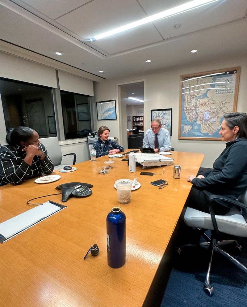 MTA Chair and CEO Janno Lieber with executive staff at MTA Headquarters on the evening of Friday, Jan. 3, 2025 awaiting a New Jersey Federal Court judge’s ruling that would allow Central Business District Tolling to proceed as planned on Jan. 5.