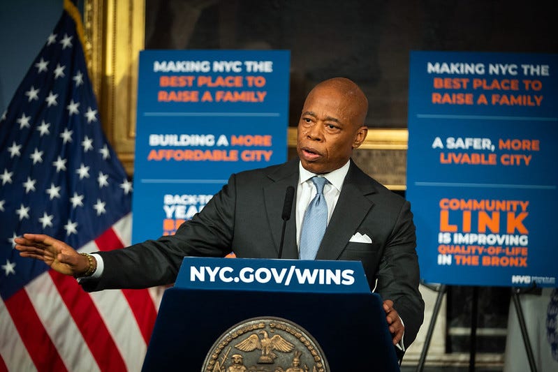Mayor Eric Adams holds an in-person media availability. City Hall. Monday, Feb. 24, 2025. 
