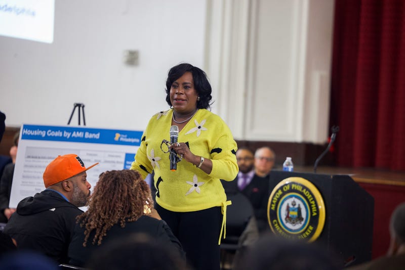 Mayor Cherelle Parker speaks at housing meeting