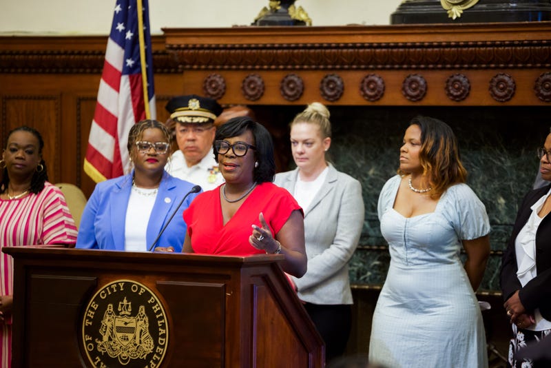 Philadelphia Mayor Cherelle Parker speaks at a press conference about the tentative deal the city struck with DC 33, ending its eight-day strike.
