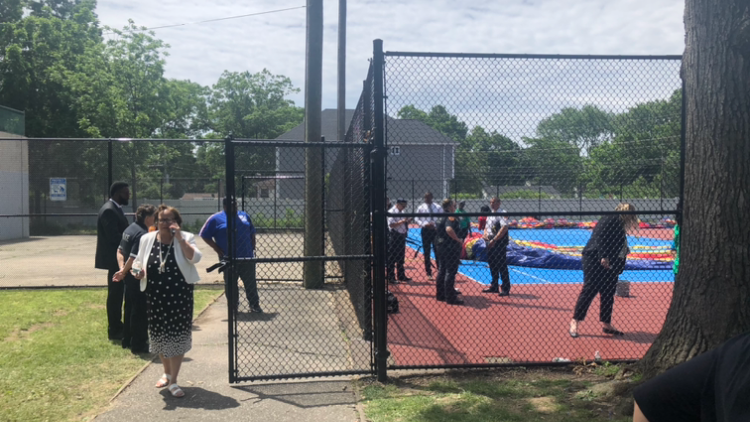 18 kids hurt after inflatable slide lifts into air at LI park