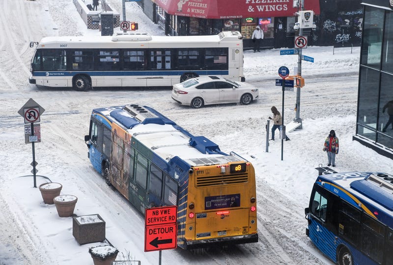 The MTA said the subways and buses were operating normally Monday
