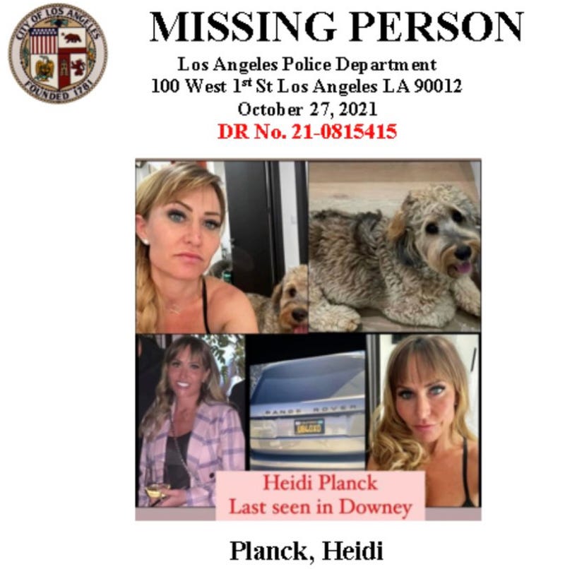Missing person Heidi Planck.