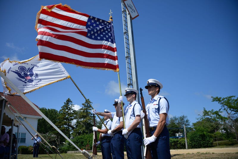 Coast Guard Base Cape Cod Honor Guard presents the colors