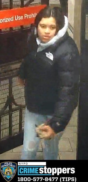 One of 11 suspects wanted in back-to-back robberies at the North Face store in SoHo last month.