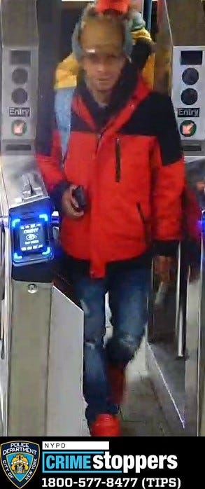 One of 11 suspects wanted in back-to-back robberies at the North Face store in SoHo last month.