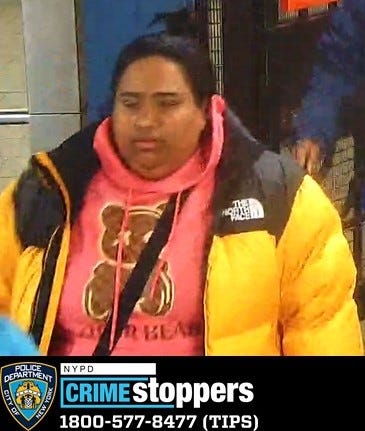 One of 11 suspects wanted in back-to-back robberies at the North Face store in SoHo last month.