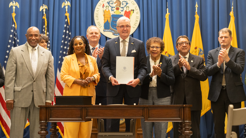 Gov. Phil Murphy at a bill signing for medical debt relief in New Jersey