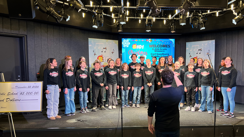 B101's 2024 K-8 Christmas Choir Competition Champions Carl Sandburg Middle School Performs at B101