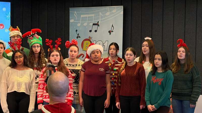 B101's 2025 High School Christmas Choir Competition Champions Woodstown High School Performs at B101