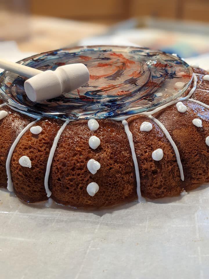 Glass ceiling cake