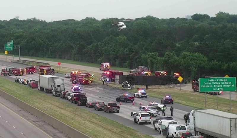 Truck driver critical after crashing into a stalled car in Lancaster