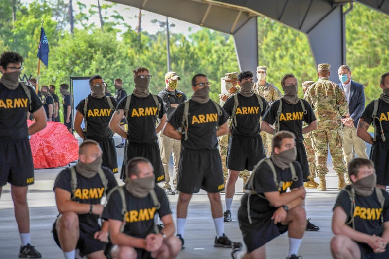 Secretary of the Army, Hon. Ryan D. McCarthy, visits U.S. Army Basic training at Fort Benning, Ga., April. 29, 2020