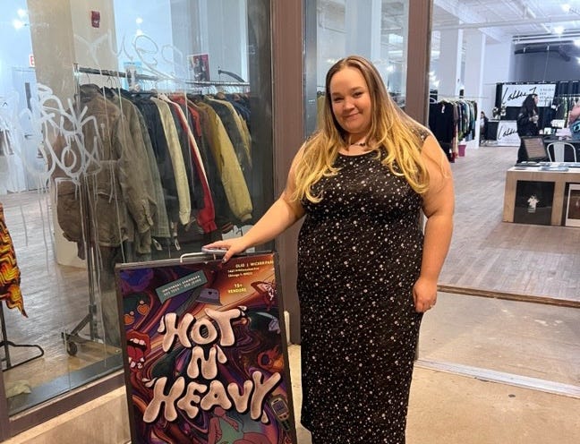 Curvy Crush Vintage Founder Alanna Friker at the Hot and Heavy market in Wicker Park.