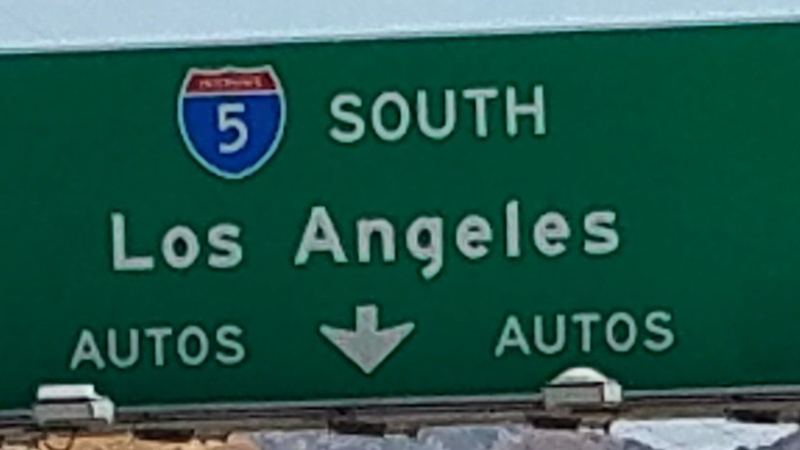 I-5 freeway southbound sign