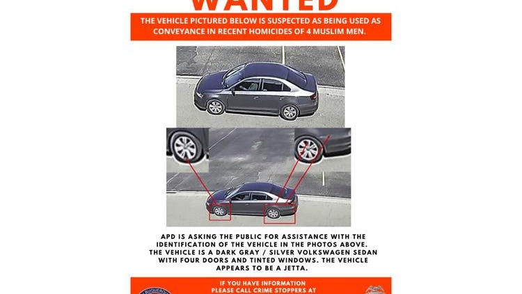 Albuquerque police seek car in killings of 4 Muslim men