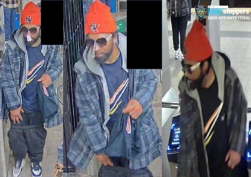 Police are searching for a man suspected of kicking a man onto the subway tracks at Penn Station on Sunday afternoon