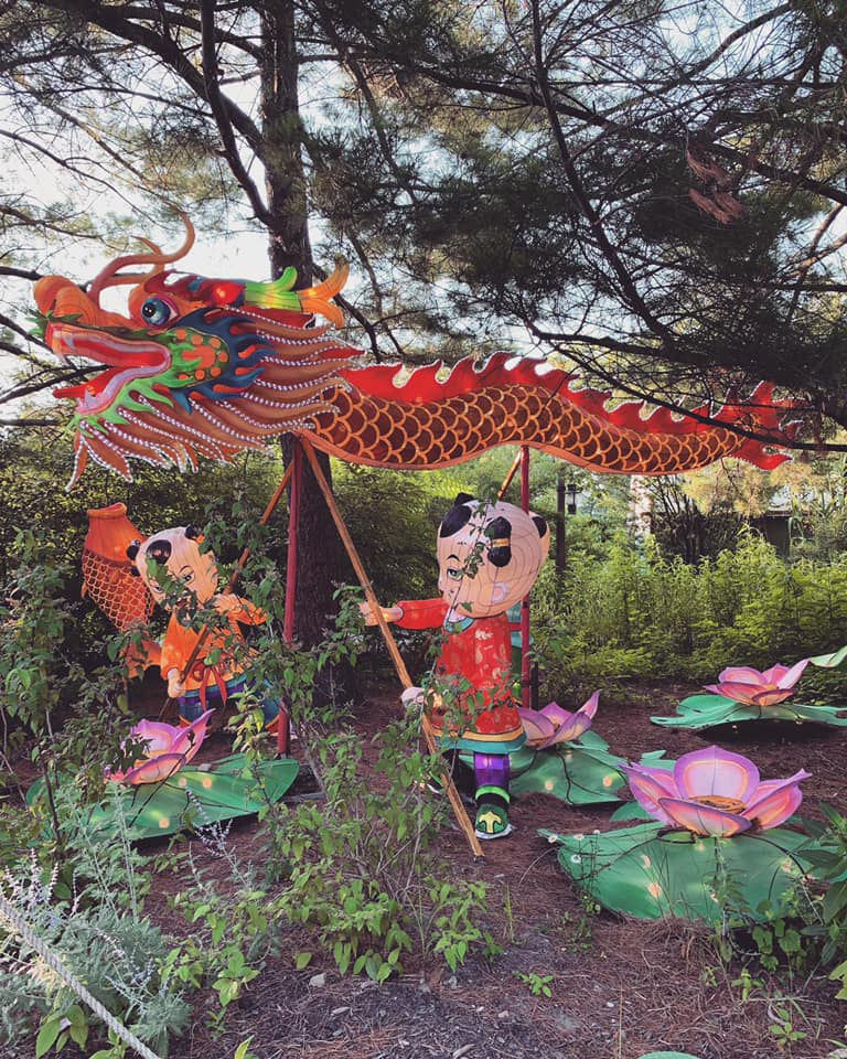 Lantern display at the Asian Lantern Festival at the Cleveland Metroparks Zoo