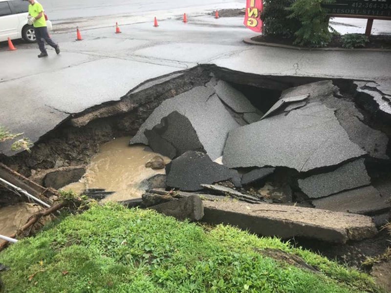 Sinkhole from a different incident on McKnight Road