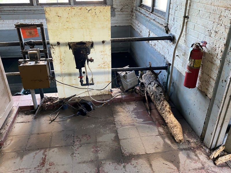 Ida flood damage stopped operations at Aqua Pennsylvania water treatment plant.