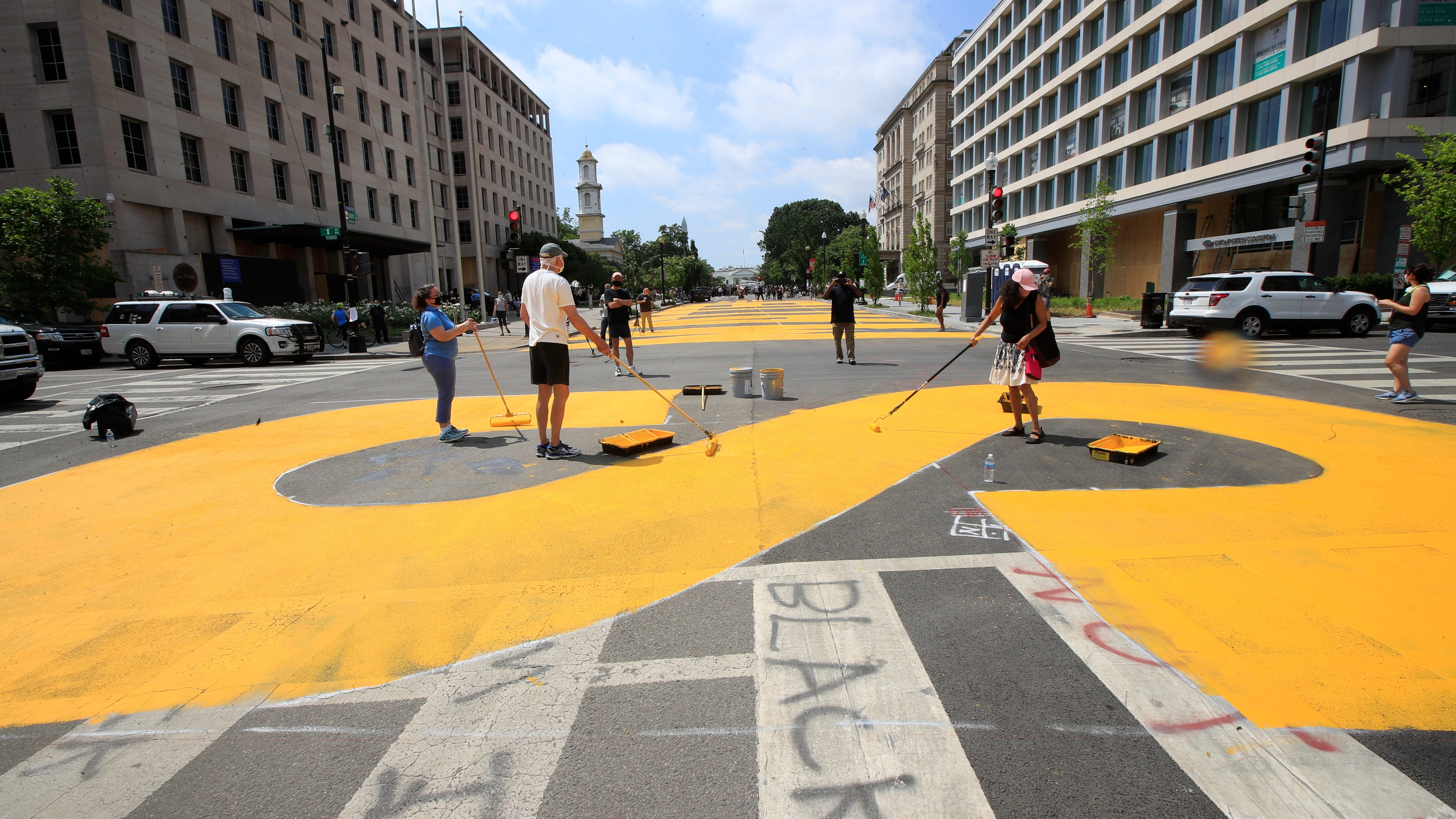 'Black Lives Matter' Painted in Massive Letters on Street Leading to White House