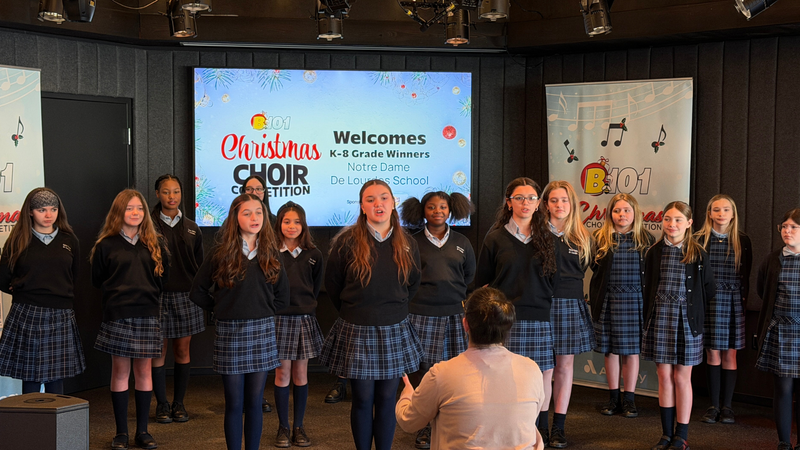 B101's 2025 K-8 Christmas Choir Competition Champions Notre Dame De Lourdes School Performs at B101