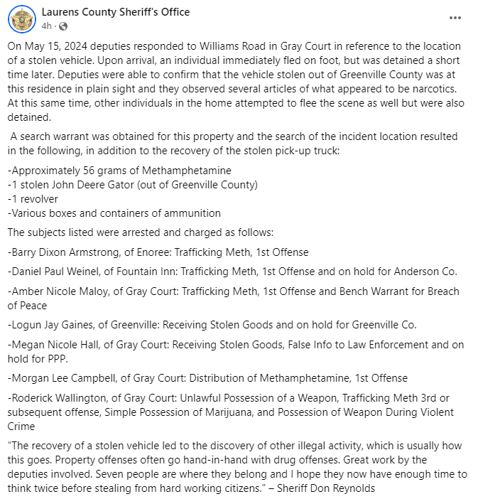 LCSO Facebook Page
