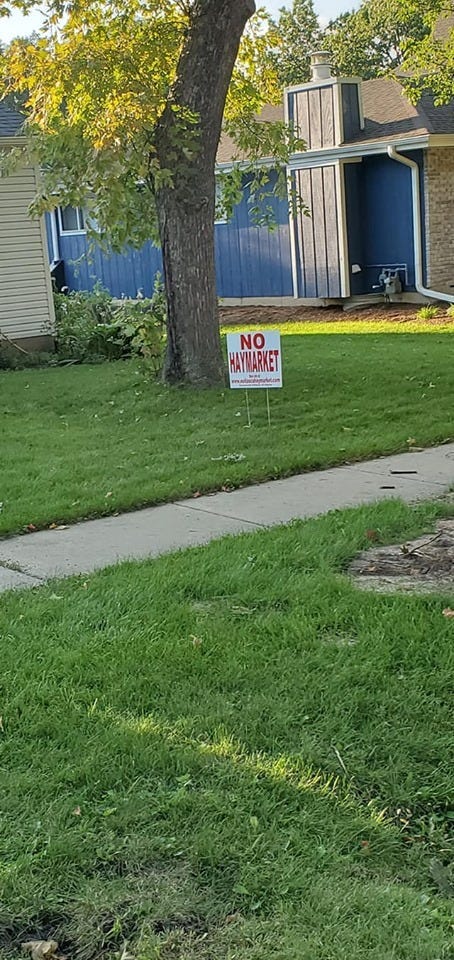No Haymarket sign
