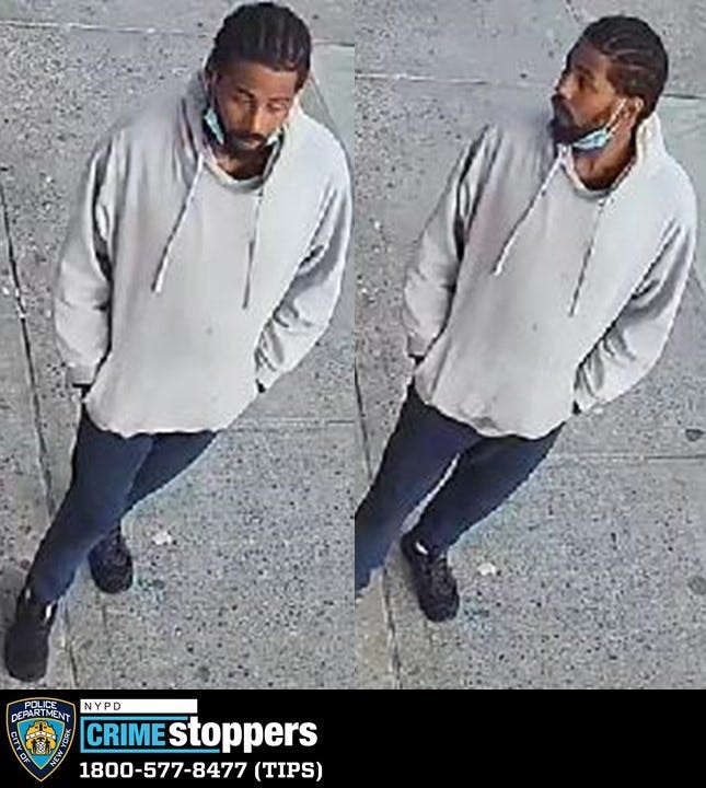 Police are searching for a man who they say bit and robbed an 81-year-old man in East Harlem last week