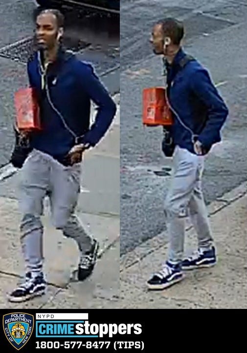 Police released images of a suspect wanted for etching swastikas in sidewalks across Forest Hills and Rego Park over the past week