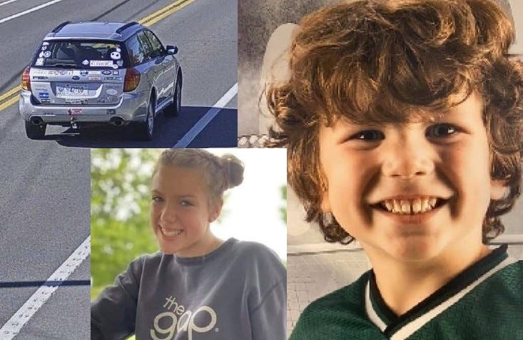 Suspect's vehicle and Noah Clare