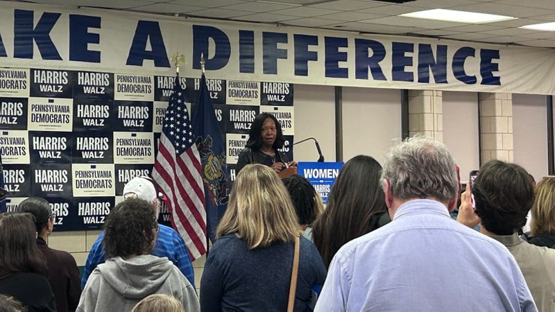 Television writer and producer Shonda Rhimes joined Gov. Josh Shapiro to stump for Kamala Harris and Tim Walz, focusing on issues of women's health care and reproductive freedom.