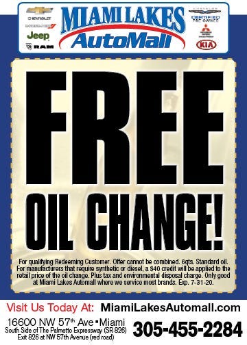 Miami Lakes oil change