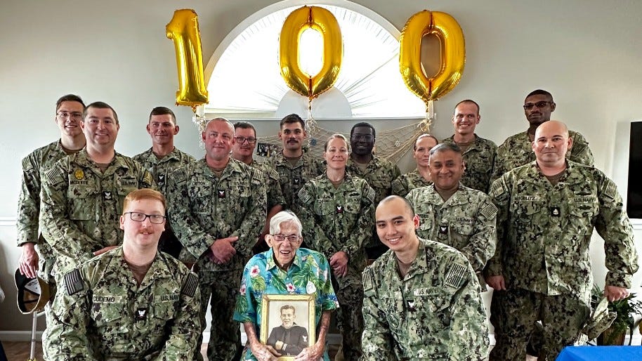 Navy Reserve Center St. Louis celebrates WWII-era sailor's 100th birthday