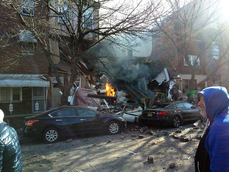 The scene Thursday following an explosion in South Philadelphia.