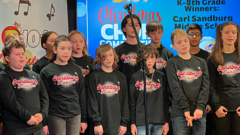 B101's 2024 K-8 Christmas Choir Competition Champions Carl Sandburg Middle School Performs at B101