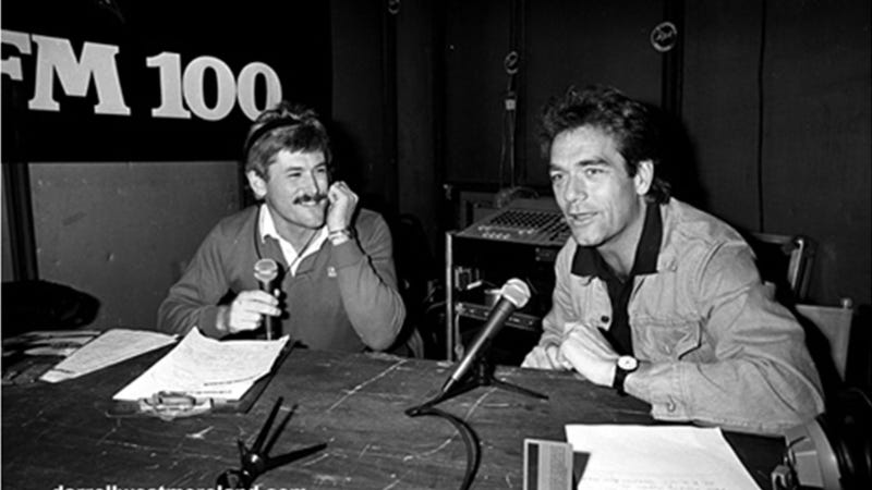 Steve Slaton in studio with Huey Lewis