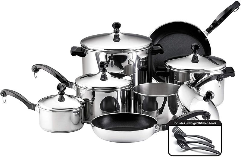 Farberware 15-Piece Stainless Steel Cookware Set