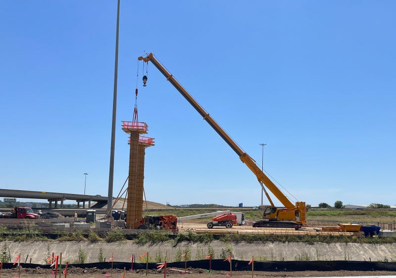 Construction along Interstate Loop 820 in Fort Worth, Texas on Wednesday, July 12, 2023.